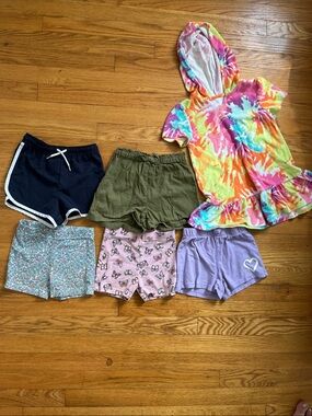 EUC Size 5 Girls Shorts and Swimsuit Coverup